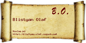 Blistyan Olaf névjegykártya